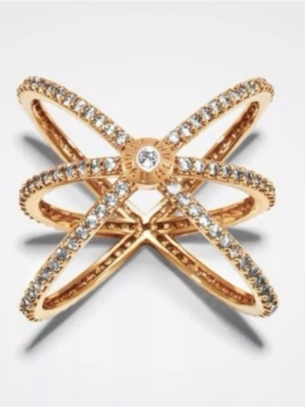 Henri Bendel orbital crystal cuff ring  z6-6.5